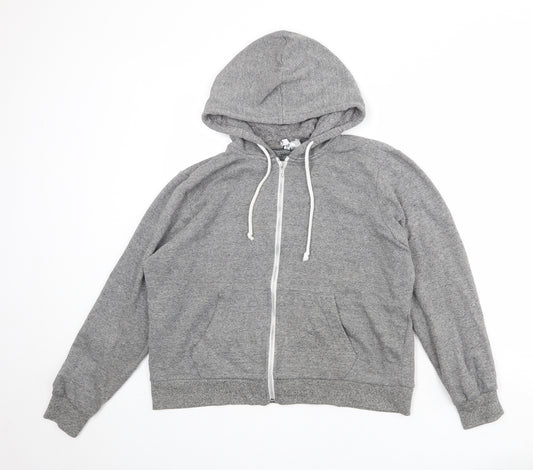 Divided by H&M Womens Grey Cotton Full Zip Hoodie Size L Zip