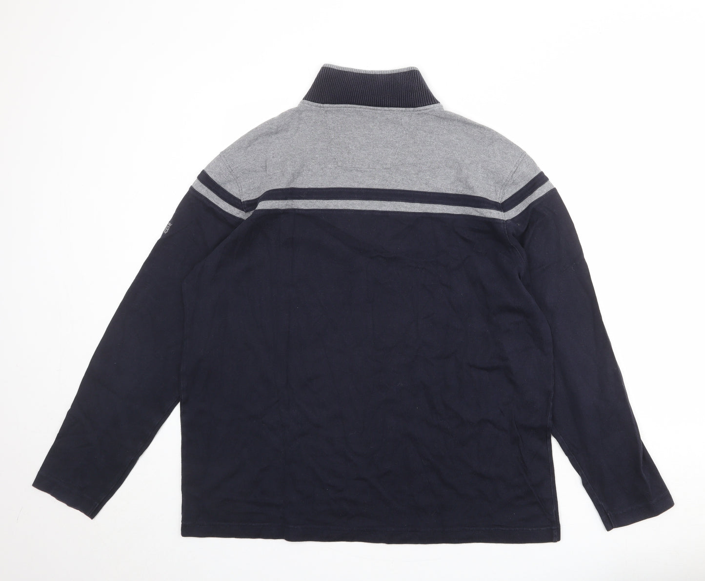 Blue Harbour Mens Blue Cotton Henley Sweatshirt Size XL