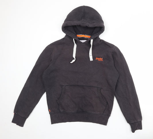 Superdry Mens Black Cotton Pullover Hoodie Size M