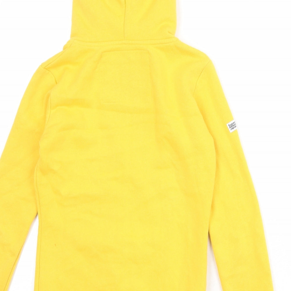 Superdry Womens Yellow Polyester Full Zip Hoodie Size 6 Zip