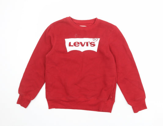 Levi's Boys Red Cotton Pullover Sweatshirt Size 12 Years Pullover