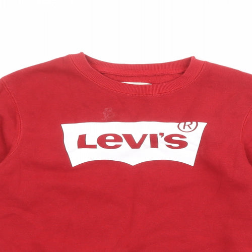 Levi's Boys Red Cotton Pullover Sweatshirt Size 12 Years Pullover