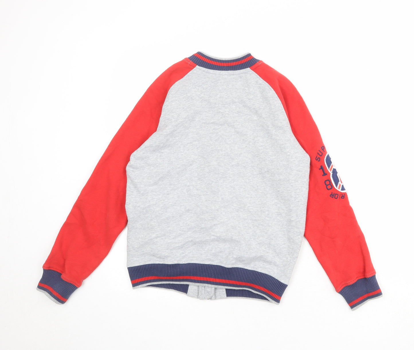 Marks and Spencer Boys Multicoloured Colourblock Cotton Full Zip Sweatshirt Size 11-12 Years Zip