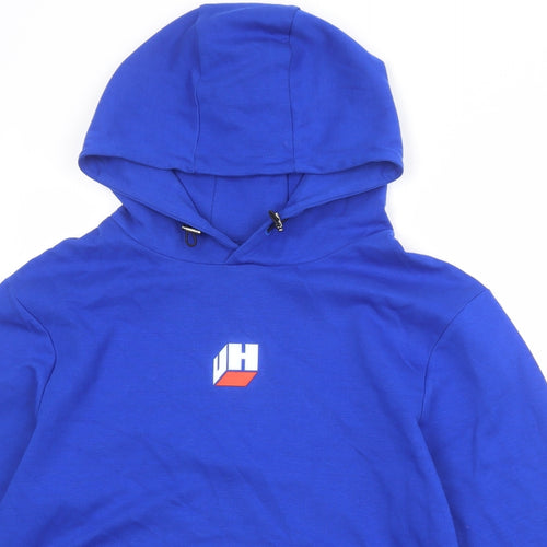 Unlike Humans Mens Blue Cotton Pullover Hoodie Size L