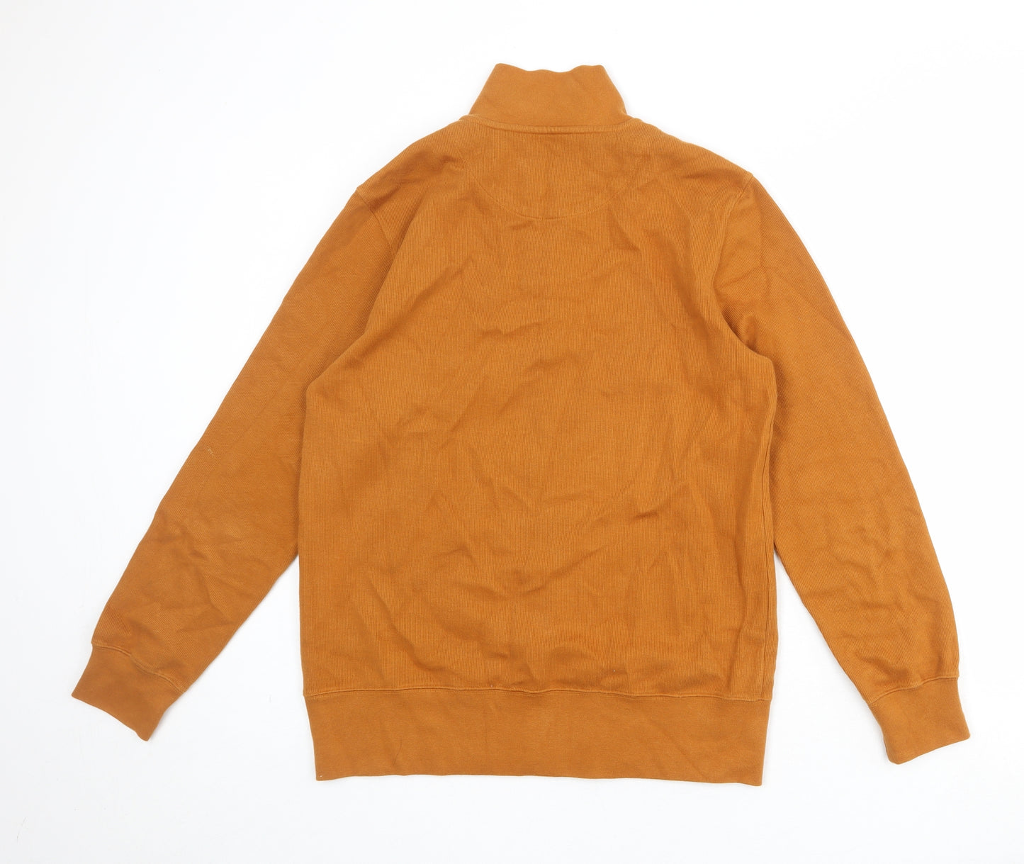 John Lewis Mens Orange Cotton Henley Sweatshirt Size S