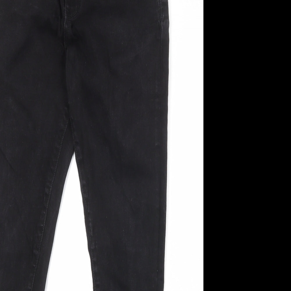 River Island Mens Black Cotton Skinny Jeans Size 32 in Regular Zip