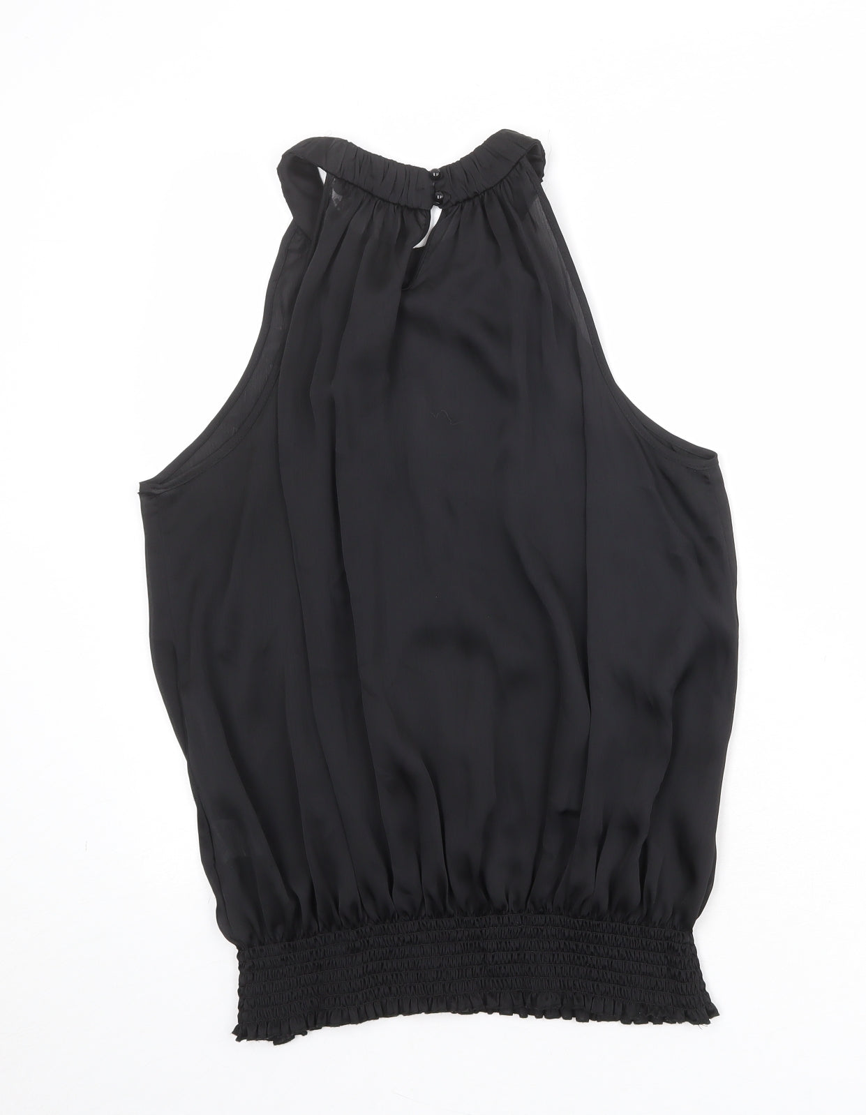 River Island Womens Black Polyester Basic Blouse Size 18 Round Neck