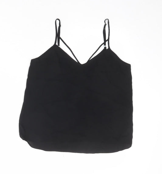 River Island Womens Black Polyester Camisole Tank Size 10 V-Neck - Strappy