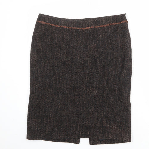 Sand Womens Brown Viscose A-Line Skirt Size 10 Zip