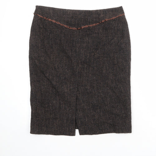 Sand Womens Brown Viscose A-Line Skirt Size 10 Zip