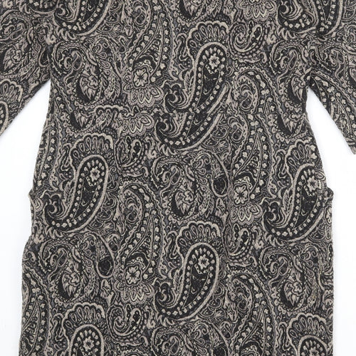 Minuet Womens Multicoloured Paisley Polyester A-Line Size 12 Round Neck Zip