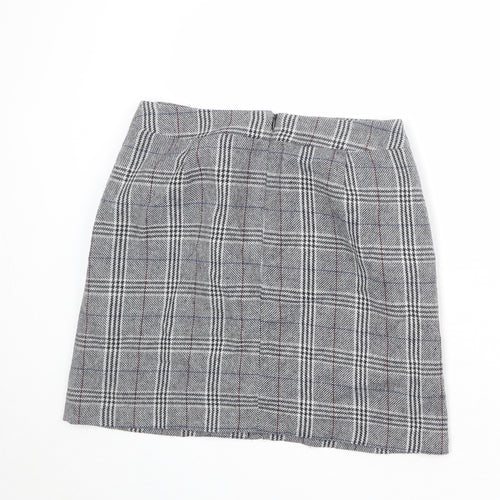 Marks and Spencer Womens Multicoloured Plaid Polyester A-Line Skirt Size 10 Zip