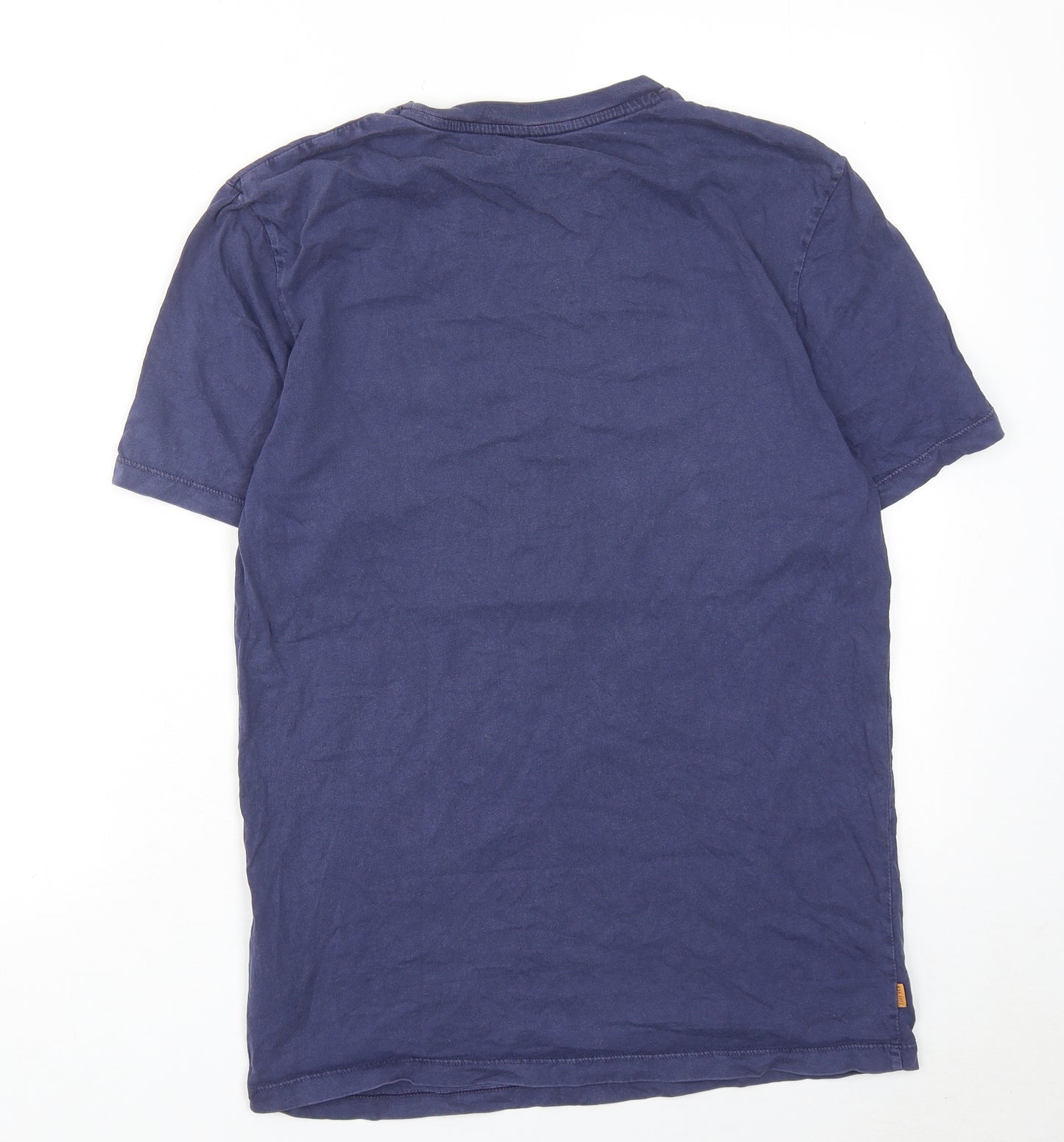 Timberland Mens Blue Cotton T-Shirt Size S Round Neck