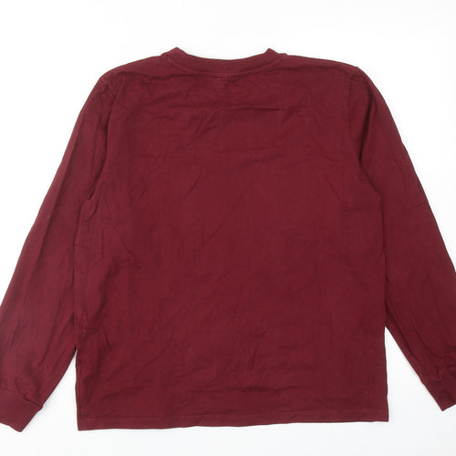 NEXT Boys Red Cotton Basic T-Shirt Size 14 Years Round Neck Pullover