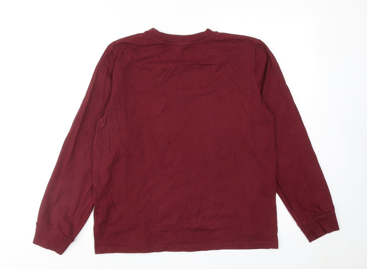 NEXT Boys Red Cotton Basic T-Shirt Size 14 Years Round Neck Pullover