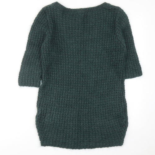 COS Womens Green Boat Neck Mohair Pullover Jumper Size S