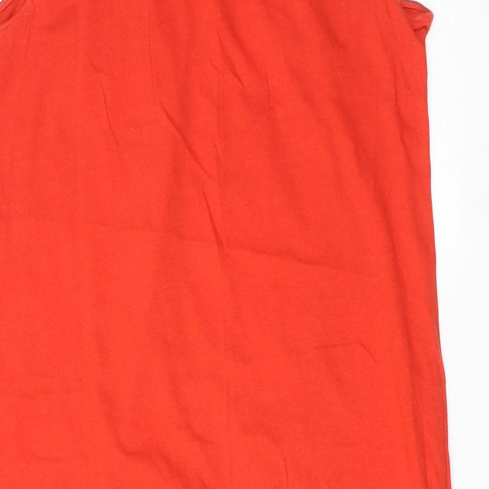 H&M Womens Red Cotton Tank Dress Size S Round Neck Pullover