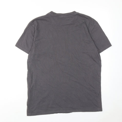 McKenzie Mens Grey Cotton T-Shirt Size M Round Neck