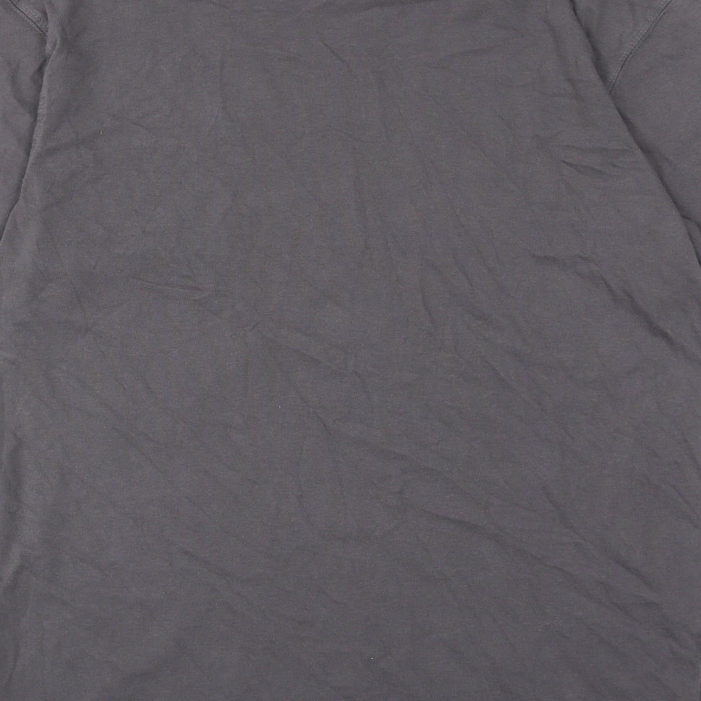 McKenzie Mens Grey Cotton T-Shirt Size M Round Neck