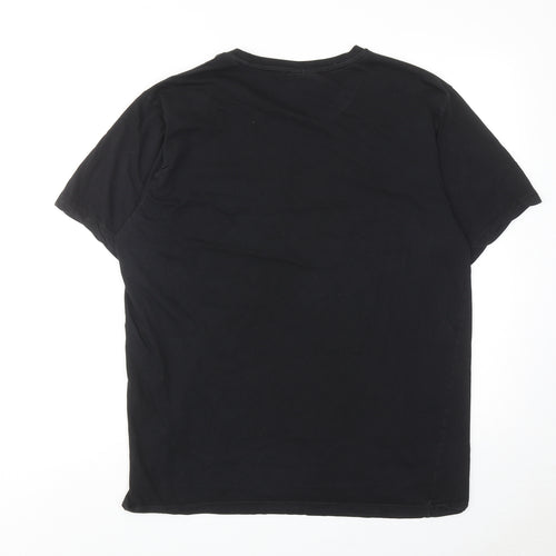 NICCE Mens Black Cotton T-Shirt Size M Round Neck