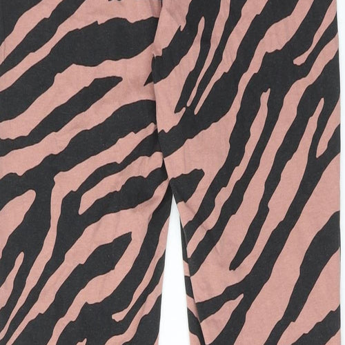 NEXT Womens Pink Animal Print Cotton Capri Leggings Size 14 - Leopard Print