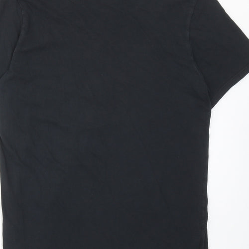 Nike Mens Black Cotton T-Shirt Size M Round Neck