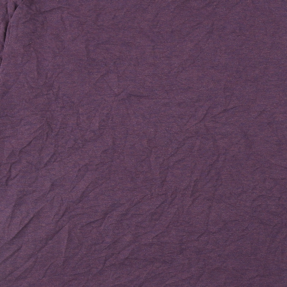Autograph Mens Purple Cotton T-Shirt Size L Round Neck