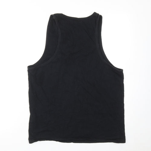 Topman Mens Black Cotton T-Shirt Size L Round Neck - Pineapple