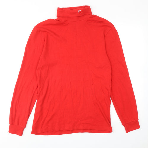 MASER Mens Red Cotton Pullover Sweatshirt Size S