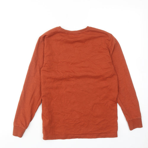 NEXT Boys Orange Cotton Basic T-Shirt Size 10 Years Round Neck Pullover