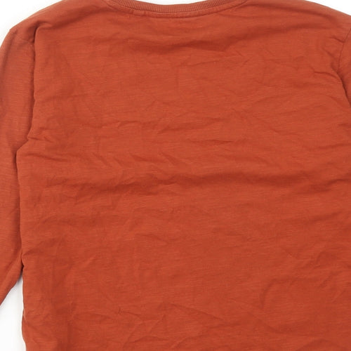 NEXT Boys Orange Cotton Basic T-Shirt Size 10 Years Round Neck Pullover