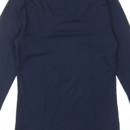 Marks and Spencer Womens Blue Acrylic Basic T-Shirt Size 10 Round Neck