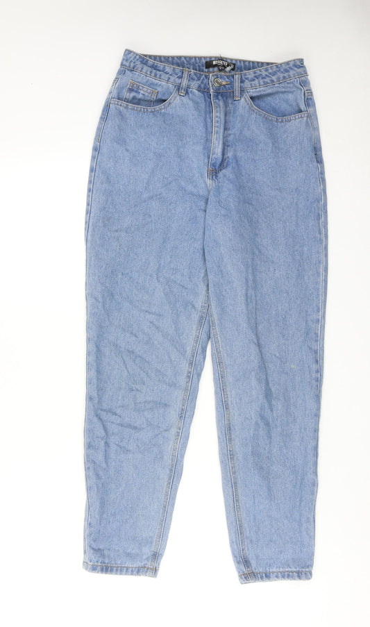 Missguided Womens Blue Cotton Mom Jeans Size 6 Regular Zip