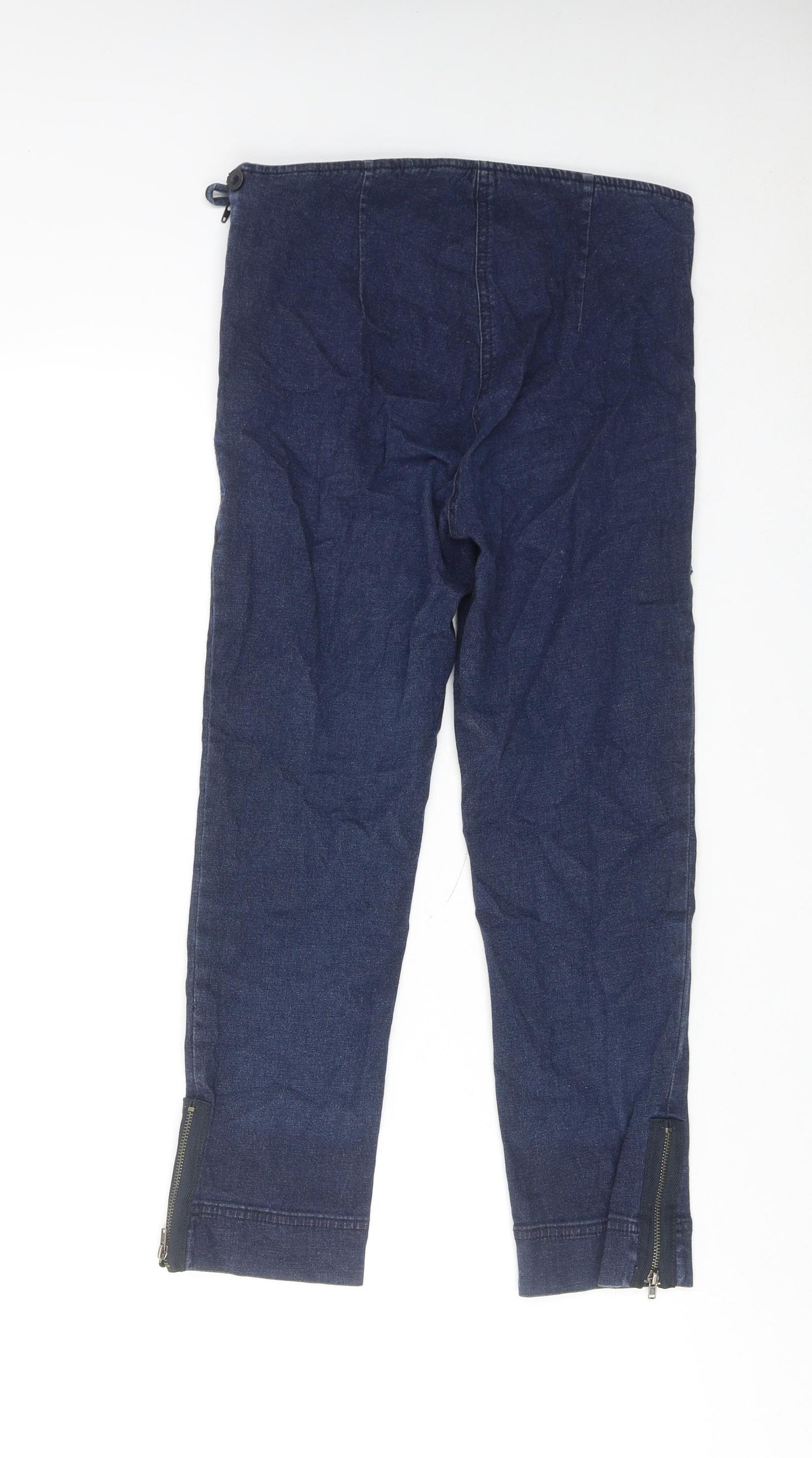 Fransa Womens Blue Cotton Straight Jeans Size S Regular Zip - Ankle Zip