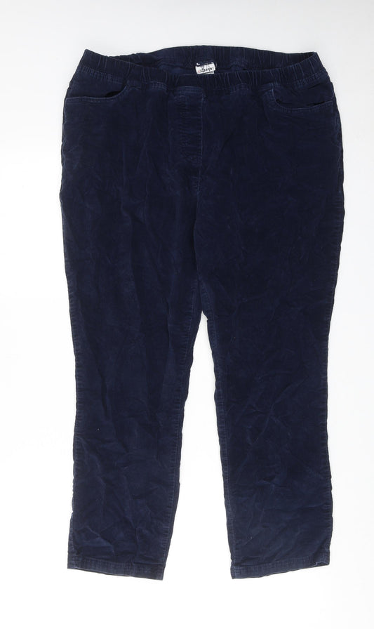 Damart Womens Blue Cotton Trousers Size 18 Regular