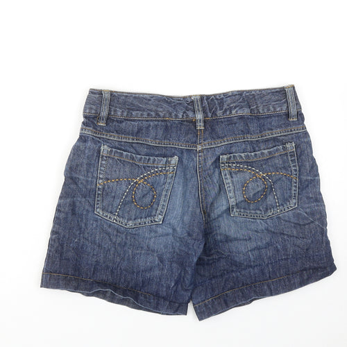 NEXT Girls Blue Cotton Boyfriend Shorts Size 14 Years Regular Zip