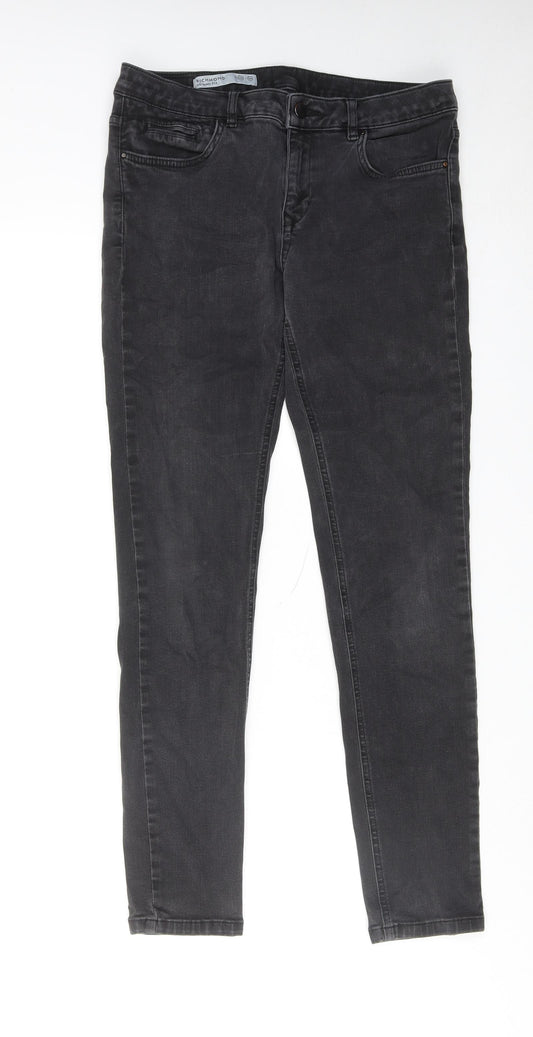 Jigsaw Womens Grey Cotton Skinny Jeans Size 30 in L30 in Regular Zip