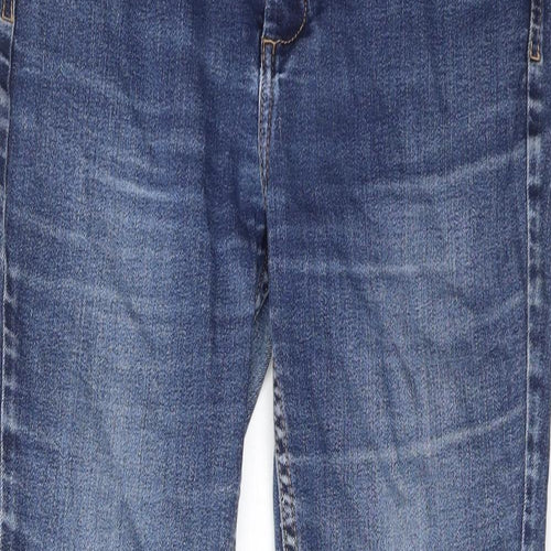 Marks and Spencer Womens Blue Cotton Bootcut Jeans Size 12 Regular Zip