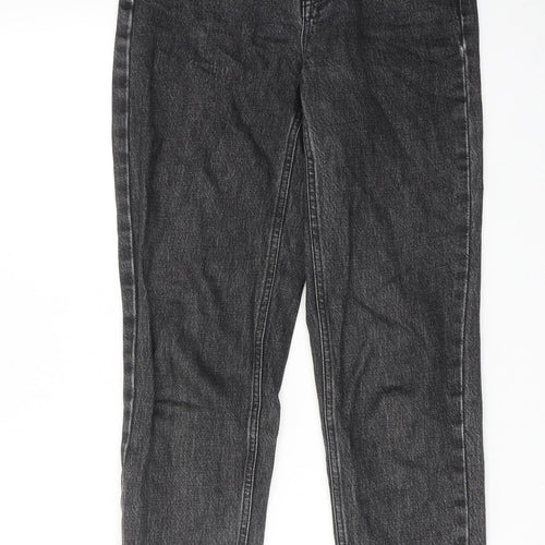 Topshop Womens Grey Cotton Mom Jeans Size 25 in L32 in Regular Zip