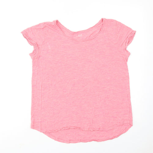 Gap Womens Pink Viscose Basic T-Shirt Size M Boat Neck