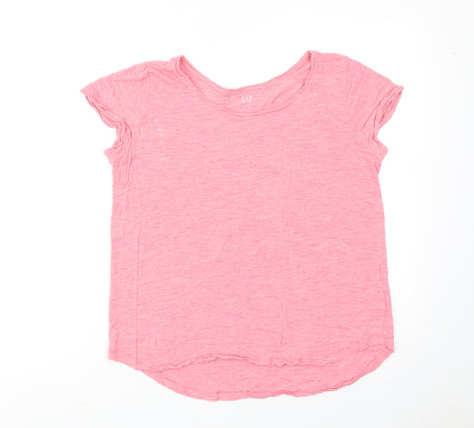 Gap Womens Pink Viscose Basic T-Shirt Size M Boat Neck