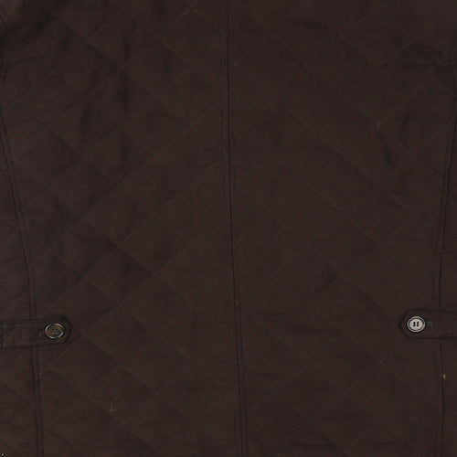 Aspen Womens Brown Quilted Jacket Size L Zip