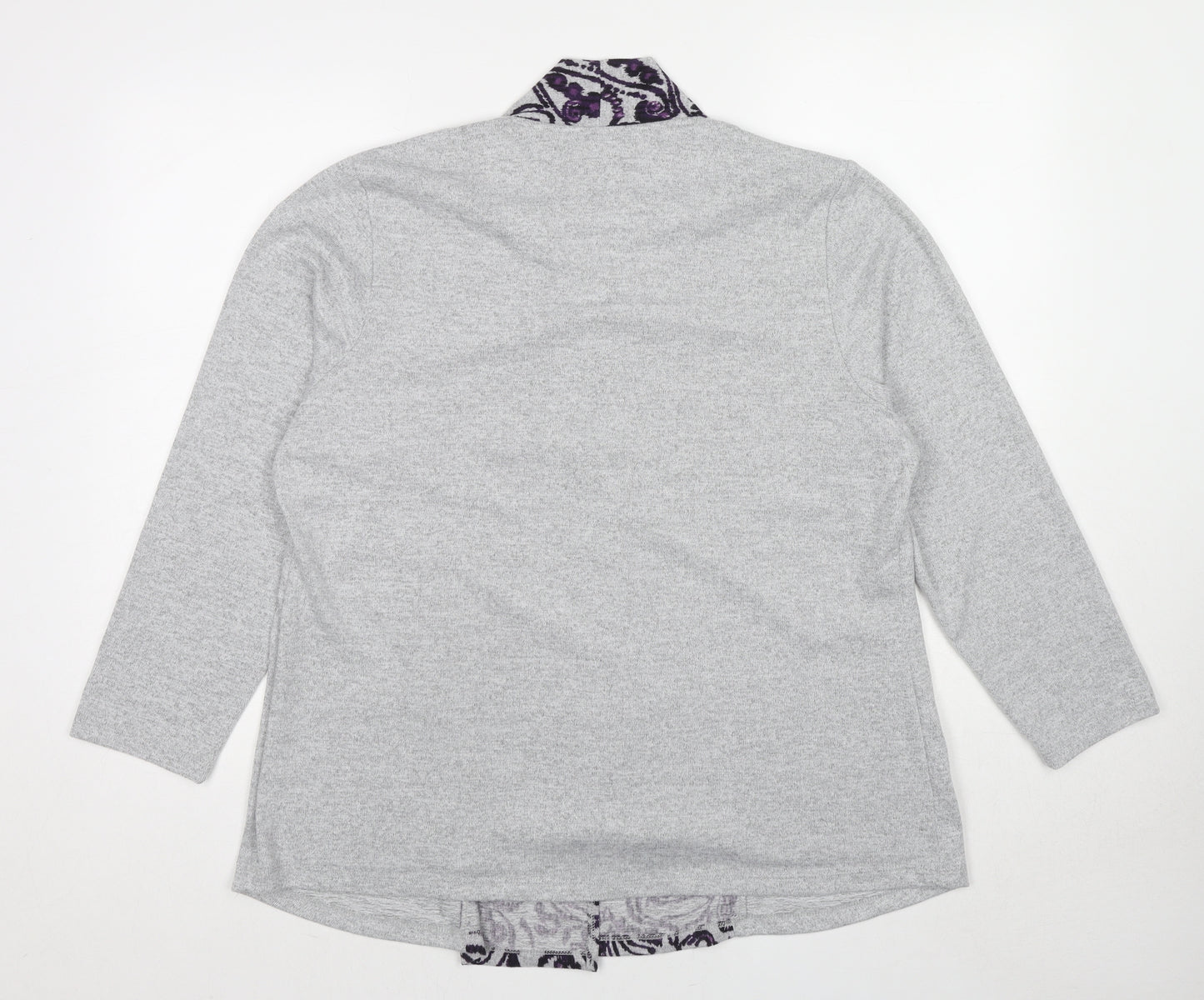 TIGI Womens Grey V-Neck Polyester Pullover Jumper Size 18 - Size 18-20 Cardigan Effect