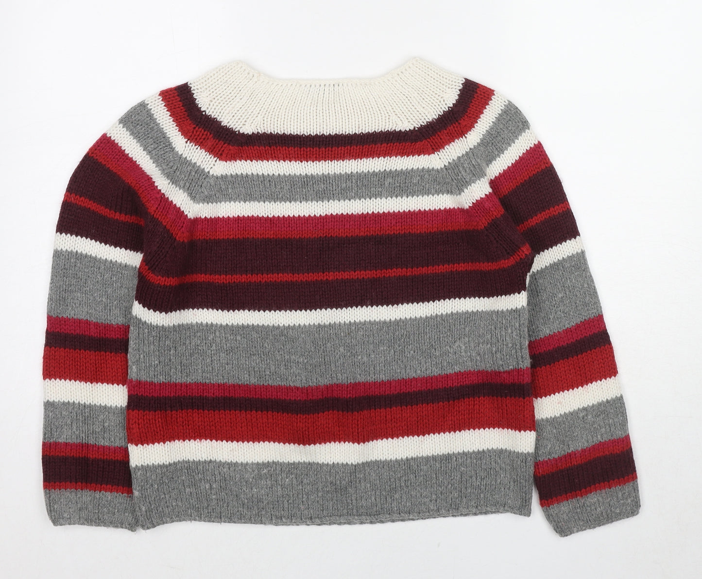 Marks and Spencer Womens Multicoloured Round Neck Striped Wool Pullover Jumper Size 12