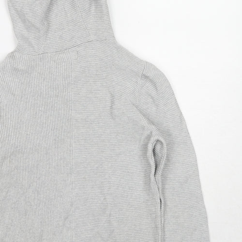 NEXT Boys Grey Cotton Pullover Hoodie Size 9 Years Pullover - Ribbed