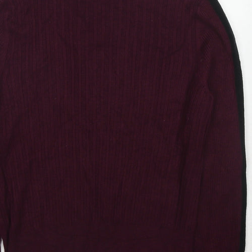 Marks and Spencer Womens Purple Round Neck Viscose Pullover Jumper Size 14