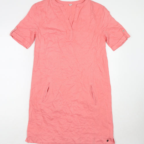 s.Oliver Womens Pink Polyester A-Line Size 10 V-Neck Pullover