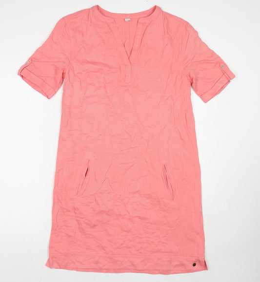 s.Oliver Womens Pink Polyester A-Line Size 10 V-Neck Pullover