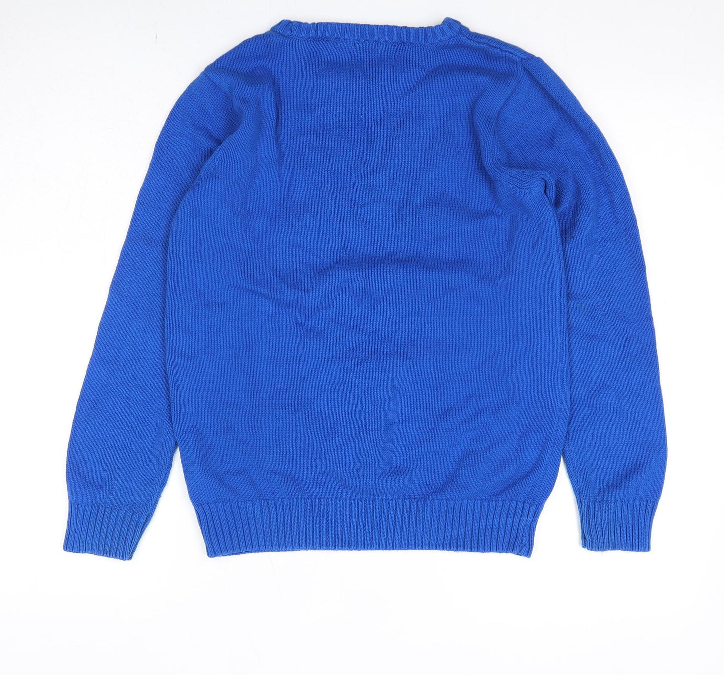NEXT Boys Blue Crew Neck Cotton Pullover Jumper Size 12 Years Pullover - Snowman