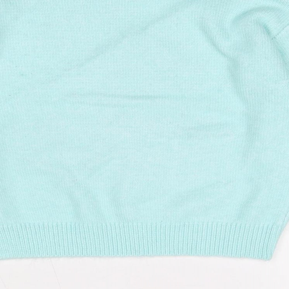 Marks and Spencer Girls Blue Round Neck Polyester Pullover Jumper Size 4-5 Years Pullover - Penguin
